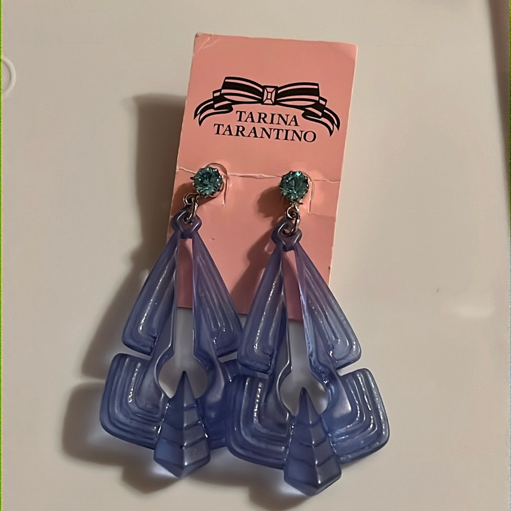 Tarina Tarantino Blue Lucite Earrings